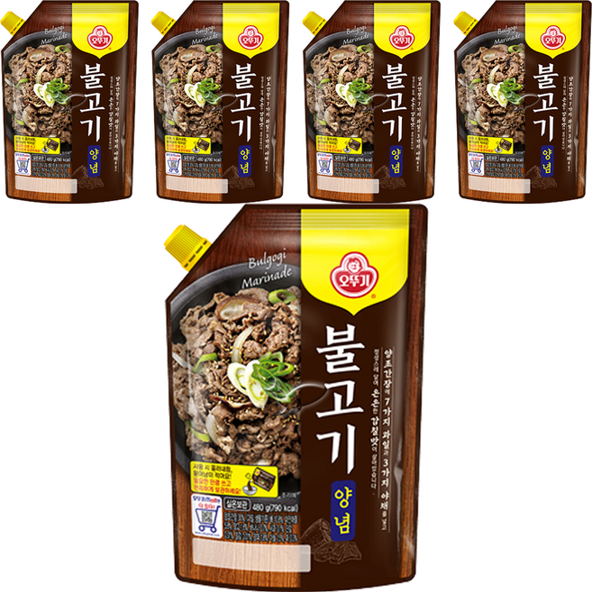 오뚜기 불고기양념 스파우트팩, 5개, 480g