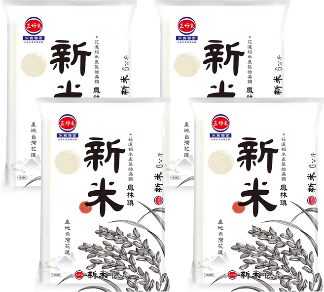 三好米 新米 花蓮鳳林鎮產區, 6kg, 4包, CNS二等