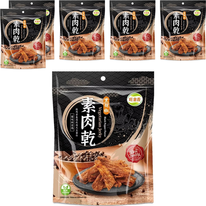 旺意香 素肉乾 黑胡椒, 250g, 6包