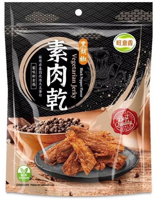 旺意香 素肉乾 黑胡椒, 250g, 1包