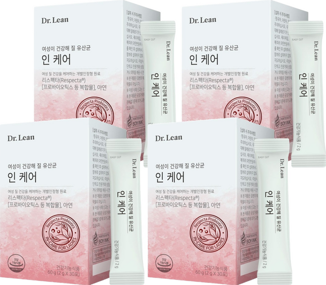 닥터린 질 건강 유산균 리스펙타 인케어, 60g, 4개