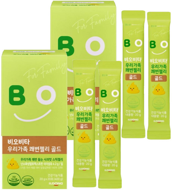비오비타 우리가족 쾌변젤리 골드, 400g, 2개