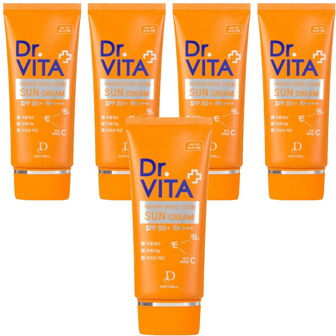 닥터비타 비타민 선크림 SPF50+ PA+++, 50g, 5개