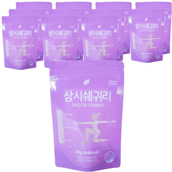 논앤밭위드 간편 휴대 삼시쉐귀리 자색 고구마 귀리 쉐이크, 20g, 12개