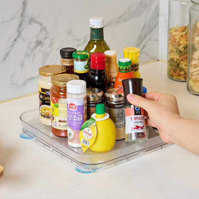 이지앤프리 국산 턴메이트 회전트레이 냉장고 턴테이블 정사각 투명, 1개입, 2개