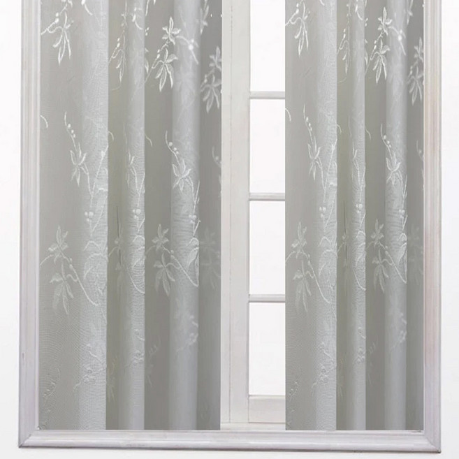 J&N 花簇德國進口窗紗拉摺簾, 白色