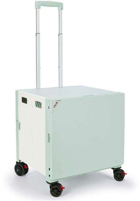 랄라 L테이블 접이식 카트 장바구니, 그린티민트 + 크림, 1개