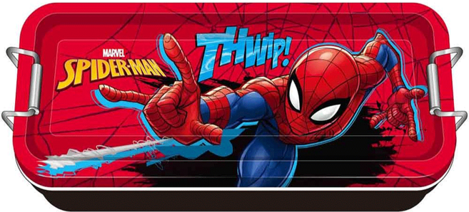 MARVEL 漫威 SPIDER-MAN 蜘蛛人 鐵扣三層鐵筆盒 MPDPC200-1, 紅色, 1個