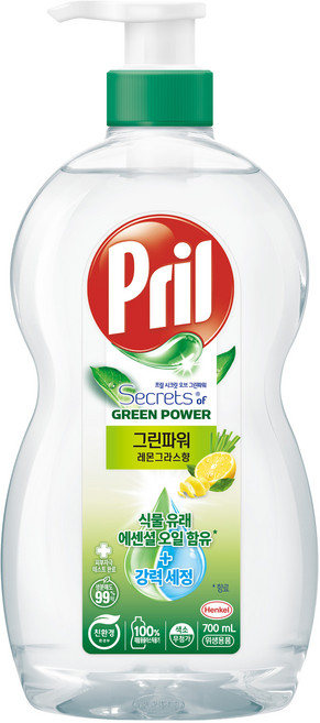 프릴 시크릿 오브 그린파워 주방세제 레몬그라스향, 700ml, 1개