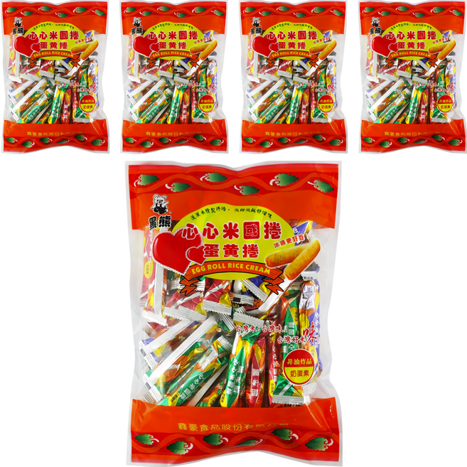 黑熊 心心米國捲 蛋黃捲, 250g, 5袋