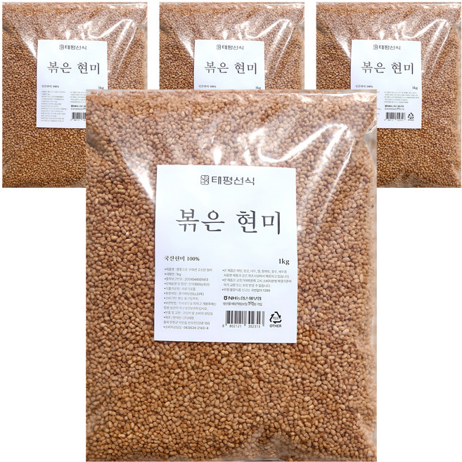 태평선식 대용량 볶은현미, 1kg, 4개