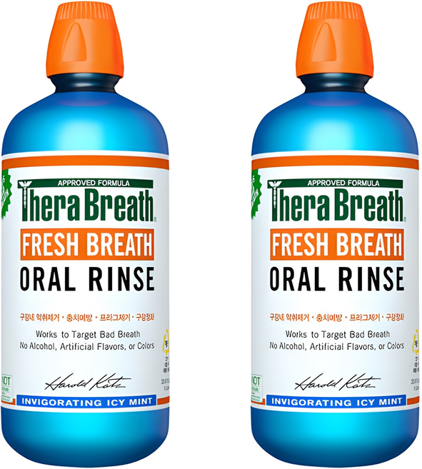 테라브레스 프레시브레스 오랄린스 인비고레이팅 아이시민트 구강청결제, 1L, 2개