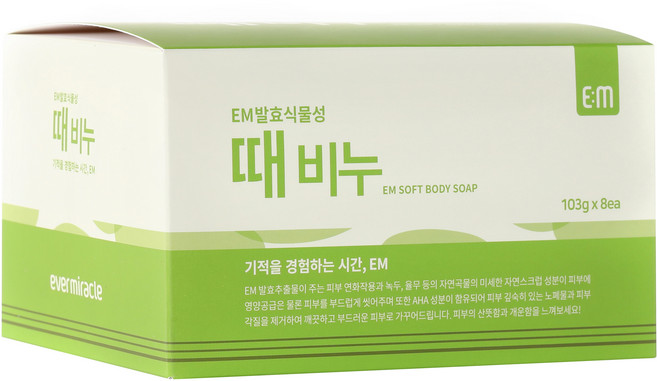 에버미라클 EM발효 식물성 때비누, 100g, 8개