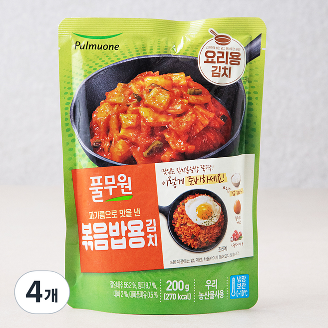 풀무원 볶음밥용 김치, 200g, 4개