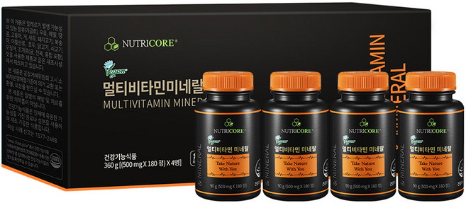 뉴트리코어 멀티비타민 미네랄, 180정, 4개