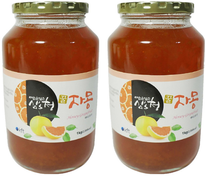 심's청 꿀 자몽차, 1kg, 2개, 1개입