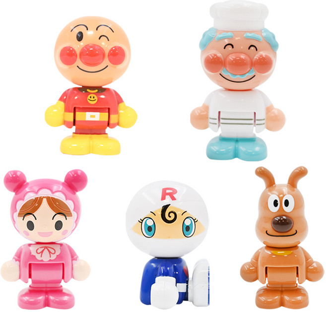 ANPANMAN 麵包超人 麵包小鎮! 快樂麵包工廠裡的好夥伴們 人氣卡通造型玩具 公仔積木, 1組