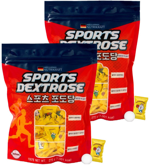 뉴트리크라프트 스포츠 포도당 캔디, 272g, 2개