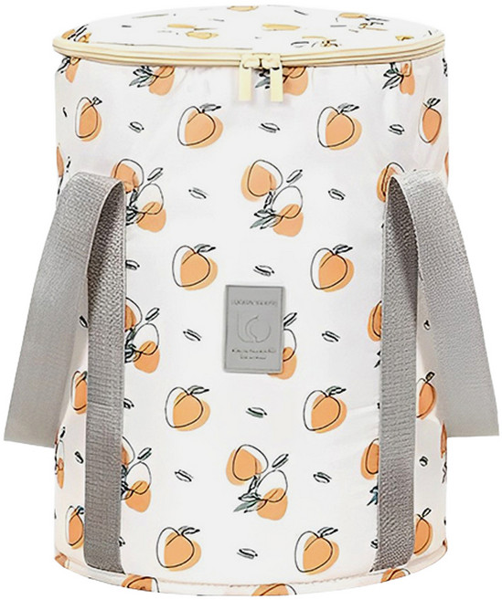 好物良品 保溫升級加厚小清新泡腳桶 展開: 30cm x 38cm 收納: 21cm x 48cm, 不適用, 水蜜桃暖橘