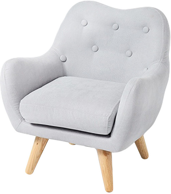 bunnyTICKLES 暖心灰 親膚棉布 兒童休閒單人沙發