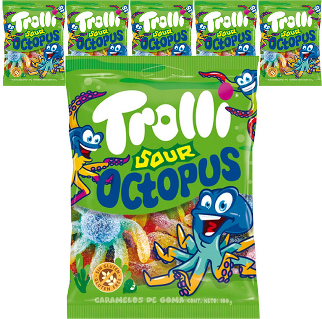 트롤리 사우어 옥토퍼스 젤리, 100g, 6개