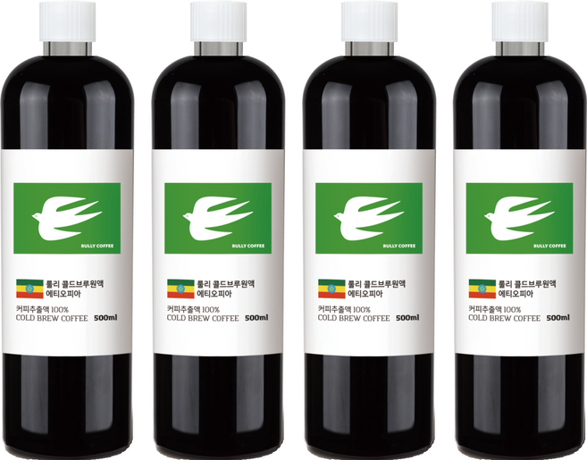 룰리커피 콜드브루 커피 원액 에티오피아, 500ml, 1개입, 4개