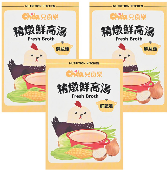 Chila 兒食樂 精燉鮮高湯 鮮蔬雞 3包, 300g, 3盒