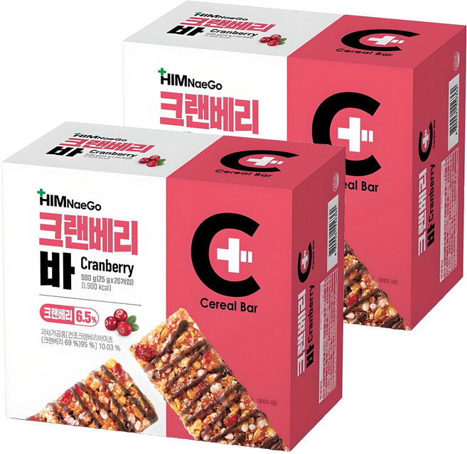 힘내고 크랜베리바, 500g, 2개