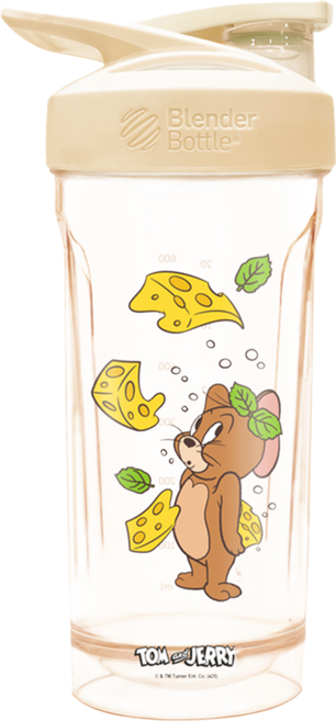 Blender Bottle 湯姆貓與傑利鼠 Strada Tritan 鎖扣式搖搖杯 28oz, 起司茶凍 米色, 828ml, 1個