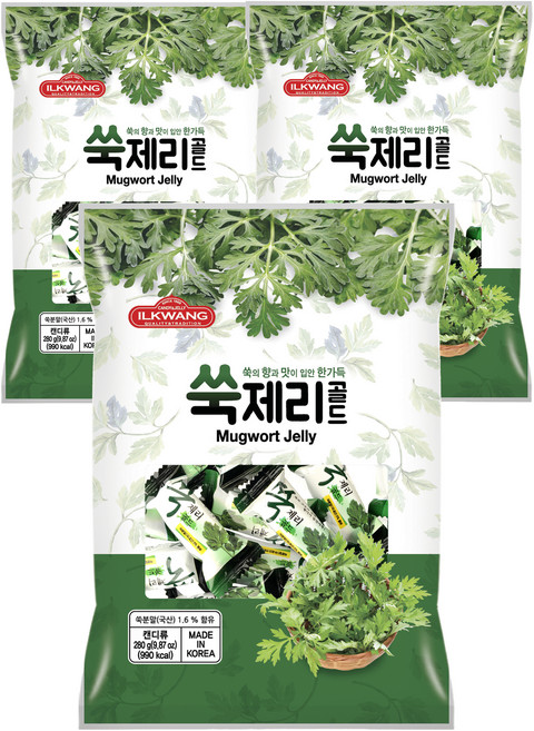 일광제과 쑥 제리 골드 20개입, 280g, 3개