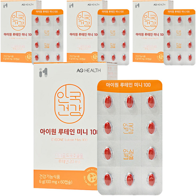 안국건강 아이원 루테인 미니 100, 60정, 6g, 4개