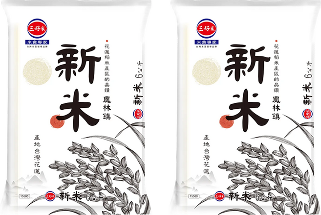 三好米 新米 花蓮鳳林鎮產區, 6kg, 2包, CNS二等