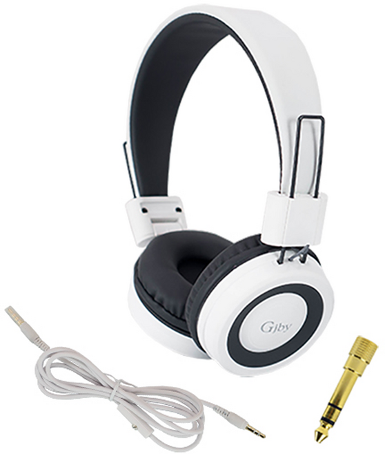 Gjby 디지털 피아노 헤드폰 + 변환젠더 5.5mm 세트, 화이트, GJ14