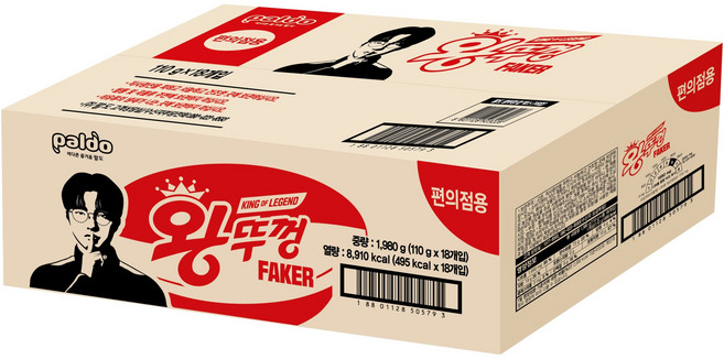 왕뚜껑 컵라면 110g, 18개