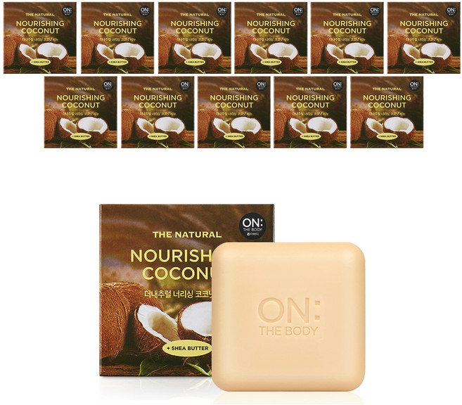 온더바디 더내추럴 너리싱 비누 코코넛향, 90g, 12개