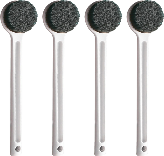 和諾 長柄洗澡刷 Y475 竹炭款, 顏色隨機, 4支