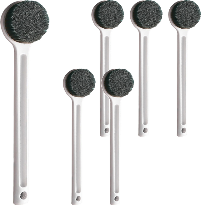 和諾 長柄洗澡刷 Y475 竹炭款, 顏色隨機, 6支