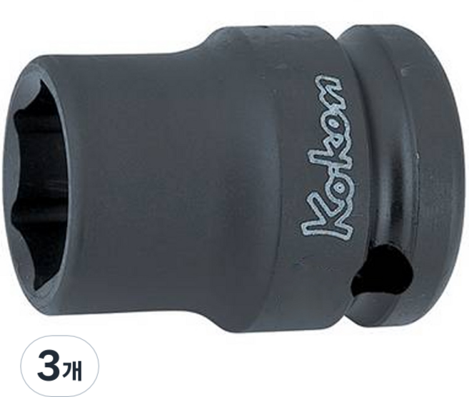 코켄 1/2 소켓 6각 14401M 15mm 임팩용 숏, 3개