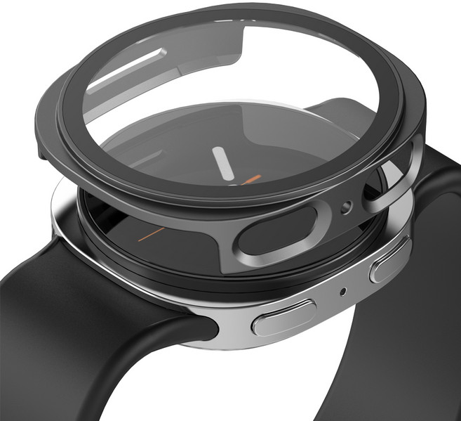 누아트 하드 케이스 풀커버 액정보호 강화유리, 블랙, 1개