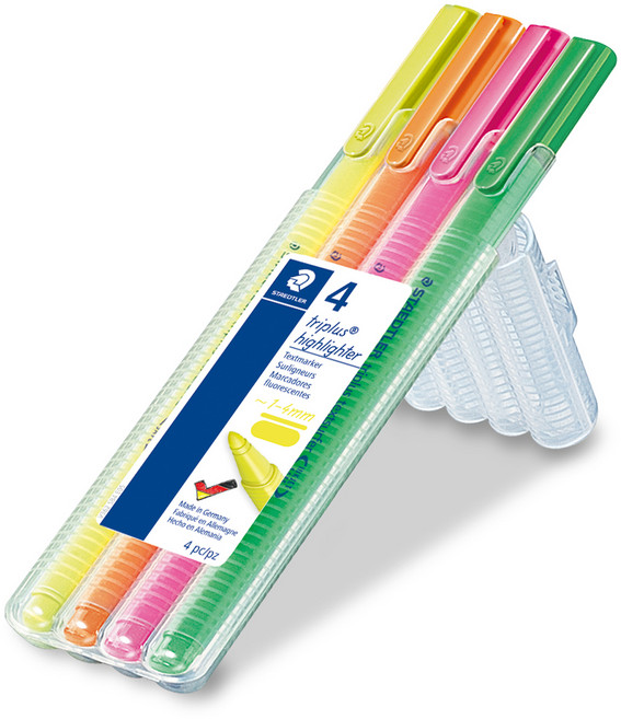 스테들러 트리플러스 텍스트 서퍼 형광펜, 1개, 노랑 + 주황 + 핑크 + 초록