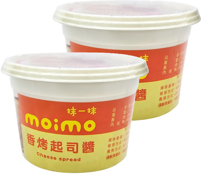 moimo 抹一抹 香烤起司抹醬 奶素, 230g, 2罐