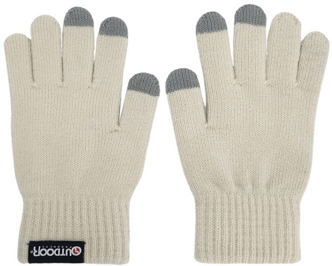 아웃도어프로덕츠 방한 스마트 터치 니트 장갑, 아이보리, 1개