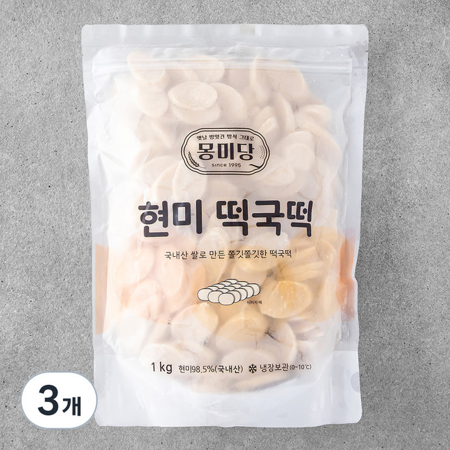 몽미당 현미 떡국떡, 1kg, 3개