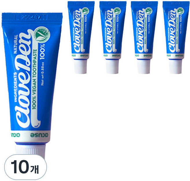 클로브덴 오리지널 미니어쳐 비건 치약, 25g, 10개