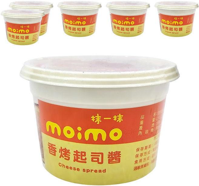 moimo 抹一抹 香烤起司抹醬 奶素, 230g, 6罐