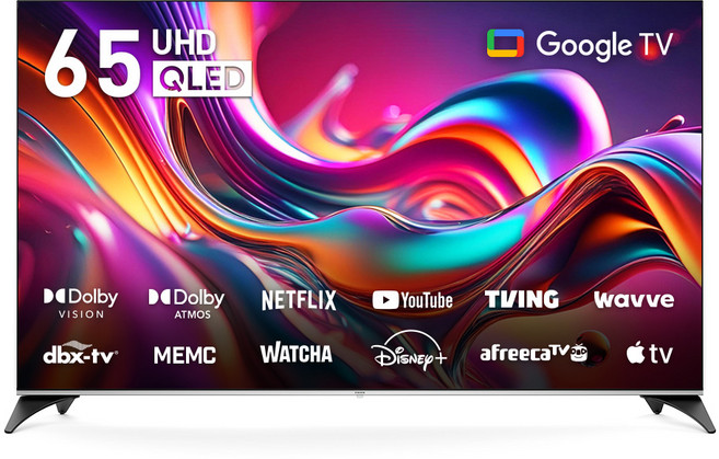 프리즘코리아 4K UHD QLED 구글 3.0 스마트TV, 165cm(65인치), CP65G3Q, 스탠드형, 방문설치