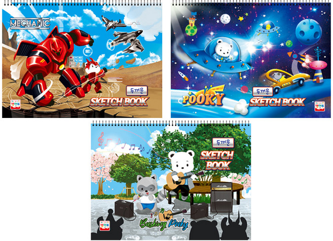 영아트 남아용 스케치북 랜덤 발송 3p, 345 x 248 mm, 1세트