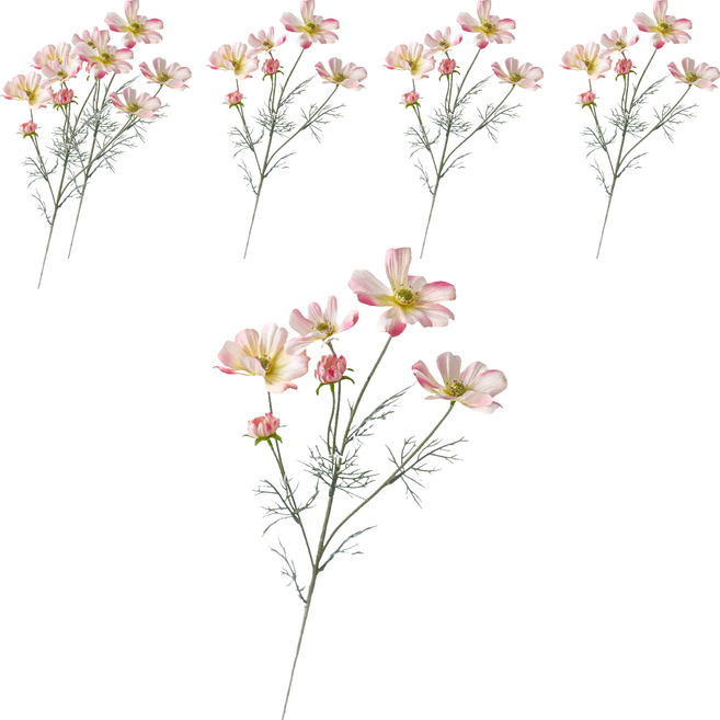 KUIBAO 快豹生活 波斯格桑菊仿真花 61cm 6支, 淺粉色, 1件