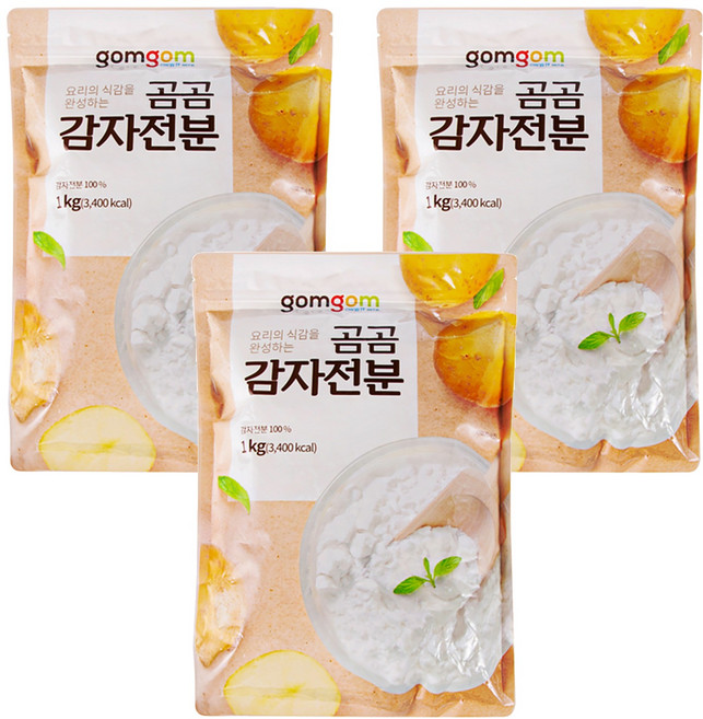 gomgom 馬鈴薯澱粉, 1kg, 3包