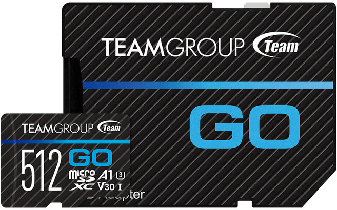 TEAMGROUP 十銓 team go micro sdxc uhs-i u3 v30 運動攝影記憶卡(附轉接卡), 512GB, 1個
